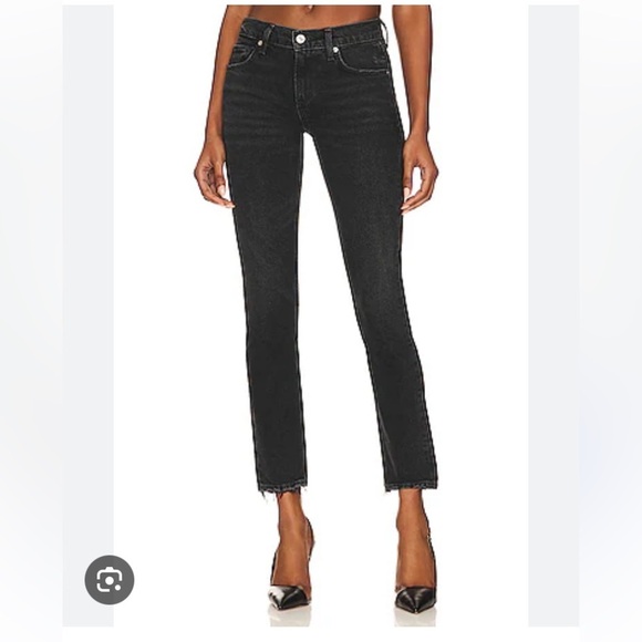 MOTHER THE RASCAL ANKLE SNIPPET IN BLACKBIRD HI RISE STRAIGHT LEG ANKLE SZ 27 - Picture 1 of 16